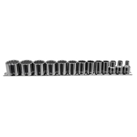 3/8 Drive Socket Set, SAE, 13 Pcs